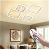 OKELI Lampade da Soffitto LED Moderne, Dimmerabili, in Acrilico con 4 Anelli Quadrati e Telecomando, Lampade da Soffitto Bianche da 24 W Ideali per Camera da Letto, Soggiorno e Sala da Pranzo.