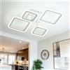OKELI Plafoniera LED Soffitto Moderna, Lampada da Soffitto 24 W con 4 Elementi Quadrati in Acrilico, Grande Lampadario da Soffitto per Soggiorno, Camera da Letto, Cucina, 6000 K