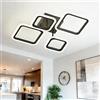 OKELI Plafoniera LED Soffitto Moderna, Lampada da Soffitto 24 W con 4 Elementi Quadrati in Acrilico, Grande Lampadario da Soffitto per Soggiorno, Camera da Letto, Cucina, 6000 K