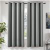 TOPICK Tende Oscuranti per Interni 2 Pezzi L 140 x A 200 cm Curtains Oscurante Tende per Soggiorno e Camera da Letto Termiche Isolanti Anti-Rumore con Anelli Moderne, Grigio Chiaro