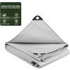 Laneetal Telo Idrorepellente Esterno 4x5m, Telone Occhiellato Idrorepellente Rinforzato PVC 500 g/m², Telo Protettivo Multiuso per Barche, Legno, Piscina, Mobili da giardino, Auto，Grigio