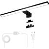 YIQAN Lampada a Specchio LED 4000K Luce Naturale Nera Opaca 30cm per Bagno 5W 500lm Armadietto, Clip Luce Cosmetica 3 Opzioni di Montaggio Con Cavo