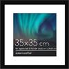 Americanflat Cornice per Foto da 25x25 cm Nera - Cornice da Parete da 25x25 cm con Passepartout o 35x35 cm Senza Passepartout - Plexiglass e Gancio da Parete Integrati