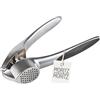 Moritz & Moritz Spremiaglio in metallo, pressa manuale per aglio in lega di zinco cromata, spremiaglio con filtro a pressa, utensile da cucina per aglio, zenzero e piccoli pezzi di verdure