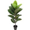 Flair Flower caucciù, Albero Verde, Interni con Vaso di Fiori, Decorativa da Ufficio, Grande pianta in Gomma Artificiale, Poliestere Plastica, ca. 84x40 cm