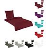 BaSaTex Biancheria da letto in cotone Renforce e federe aggiuntive, in 4 colori e 7 misure, confezione doppia federa 40 x 40 cm, bordeaux