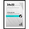 Americanflat, Cornice per poster 61 x 81,3 cm, per immagini da 61 x 81,3 cm senza passepartout o 50,8 x 71,1 cm con passepartout, in plexiglass lucido, sottile, collezione Streamline, colore nero