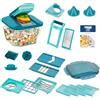 Genius Nicer Dicer Chef Professional - Affettatrice per verdure, 23 pezzi, manuale con contenitore grande da 5,2 l, coperchio salvafreschezza, inserti a spirale, taglia-pomodori, julienne, affettatrice per