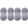 Utopia Crafts Velvet Lux Filato Chenille Vellutato - 2x100g, 220m, Super Morbido Chunky per Maglia e Uncinetto, 100% Poliestere OEKO-TEX, Coperte, Peluche & Deco (Grigio) (Confezione da 2)