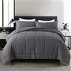 DOWNCOOL Set copripiumino per tutte le stagioni, set di biancheria da letto con 2 federe, 3 pezzi, set di biancheria da letto alternativa, set di biancheria da letto grigio completo (208,3 x 218,4 cm)