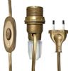 Tibelec 859130 - Adattatore a bottiglia E14, con interruttore + spina, colore: oro