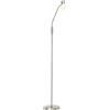 Brilliant Lampada da terra a LED color ferro - lampada da terra con interruttore e testa regolabile - lampadina inclusa - altezza 140 cm - Ø 23 cm - attacco E14 - max. 25 W - in metallo/vetro