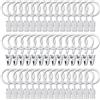 AMZSEVEN Confezione da 44 anelli per tende in metallo con clip, clip per drappeggi con anelli, anelli per tende da 2,5 cm, adatti per aste per tende di diametro 15,2 cm, bianco