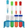 EQLEF Contagocce Bambini, Grandi Provette di Plastica con Supporto Pipette Contagocce per Esperimenti Scientifici Creativi d'acqua per Bambini Giocattolo Casa Educativo Kit di Scienza (blu)