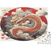 RNDPLFZK Drago Cinese Puzzle 1000 Pezzi Carta per Adulti Nuvole Rosse Puzzle per Famiglia Relax Regalo Decorazione 52x38cm/1000pcs