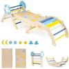 RELAX4LIFE Set da Arrampicata per Bambini, Triangolo di Arrampicata con Scivolo e Arco, Gioco di Incastri in Legno (Marinaio con Rete-3 Pezzi | Macaron)