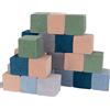 KiddyMoon Cubi Morbidi Schiuma 14 Cm, Blocchi Bambini, Fodera Velluto Zip Lavabile, Sensoriali, 24 Pezzi, Cubi: Laguna Turchese/Verde Del Bosco/Rosa Del Deserto/Blu Ghiaccio/Grigio Dei Monti