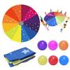 DKINY Arcobaleno Swing Cloth Kids 2,4m Paracadute Colorato Con 12 Palle e 12 Maniglie - Gioco di Movimento e Sport all'Aperto per Gruppi