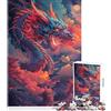 FGJfdtDG Puzzle di drago giapponese feroce 1000 pezzi gioco creativo bordi lisci e tagliati con precisione regalo perfetto per riunioni di famiglia (50x75cm)