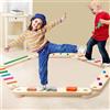 Forroby Trave Equilibrio in Legno,Trave di Equilibrio in Legno per Bambini Pietre Colorate di Ostacolo,Giocattolo Montessori per Bambini Allenamento dell'equilibrio per Interni ed Esterni