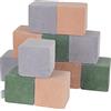 KiddyMoon Cubi Morbidi Schiuma 14 Cm, Blocchi Bambini, Fodera Velluto Zip Lavabile, Sensoriali, 12 Pezzi, Cubi: Verde Del Bosco/Rosa Del Deserto/Grigio Dei Monti