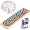 CLISPEED Grande tagliere per cribbage in legno con accessori, gioco da tavolo portatile per adulti e viaggi, robusto, pieghevole, per viaggi e feste conviviali