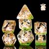 Cusdie Set di 7 dadi poliedrici per DnD contenenti animali, per giochi di ruolo, Dungeons and Dragons (D&D), MTG, Pathfinder (spirito)
