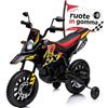 Mondial Toys Moto Elettrica per bambini 12V Super Cross Aprilia RX125 con licenza ufficiale Moto da Cross con Ruote in Gomma Sedile in pelle Doppio Motore con Rotelle Luci e Suoni integrati (Giallo)