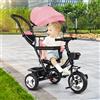 Kedia YR248272_Rosa - Triciclo per bambini a partire da 1 anno in su, con barra di spinta