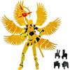 WANGHONGGOGO Action figure T13, ASction figure stampata in 3D, Ornamenti mobile multi-articolato, adatto per gli appassionati di giochi per Amico, decorazione da scrivania (oro)