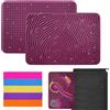 OMJMYY Sensory Activity Board 20 x 29.5 cm Tavola da attività Sensoriale Silicone Fidget Toy con Borsa da Viaggio e 40 Corde per Bambini e Adulti ADHD Ansia Stress Autismo (Rosso Scuro)