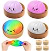 BAISHUWU Giocattoli Antistress Gnocco, 4 Pezzi Palline Antistress Gnocco, Dumpling Stress Ball, Dumpling Squishys Toy, giocattolo squishy gnocchi, Glitter Dumpling Squishys, Per Lavoro, Studio, Viaggio E Relax