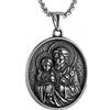 HZMAN Collana con ciondolo a forma di San Giuseppe su entrambi i lati, in acciaio inox, per uomo e donna, con ciondolo religioso di San Giuseppe, medaglia cristiana, amuleto, idea, Acciaio