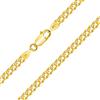 PLANETYS - Catenina Argento Sterling 925 Placcato Oro 18K Modello Barbazzale (Grumetta) Diamantate Larghezza 3.3 mm Lunghezza: 70 cm