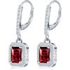 MICSAVI Orecchini Pendenti da Donna in Argento 925, Zircon rotondi/a forma di cuore/a forma di fiore/ovali/a goccia/quadrati, Orecchini Pietre Gioielli per Moglie Mamma Fidanzata