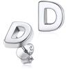 Silvora Lettere A - Z Argento Ciondoli Alfabeto per Figlia Madre Nonna Donne, Collana in Argento 46 cm Lunghezza + 5 cm Prolunga Argento Sterling