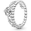 PANDORA Purely PANDORA Anello Princess con corona stile tiara, in argento con zirconia cubica, 54