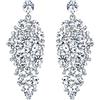 EVER FAITH Cristalli per Matrimonio Orecchini per la Sposa, Brillante Strass Goccia Dangle Chandelier per Donne Ragazze Trasparente Sfondo Argento