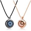 TOTWOO Smart Necklace Coppia Collana Off-site Touch Collana Uomo in Pelle Corda Un regalo per lui/lei/un amico - nero e oro