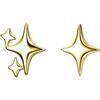 SLUYNZ 925 Argento Stella Orecchini Borchie per Le Donne Teen Ragazze Dainty Post Orecchini Orecchini Asimmetrici (B-Gold Plated)