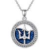 PROESS Saint Michael/Evil Eye/Memento Mori/Albero della Vita/Vigile del fuoco/Tridente/Cruzifix Collana in argento sterling 925 con ciondolo vichingo, gioielli religiosi per donne e uomini, 18-20