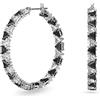 Swarovski Orecchini a cerchio Ortyx, ZirconiSwarovski taglio triangolo, Nero, Placcato rodio