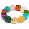 WOWORAMA Braccialetti con perline grosse per le donne colorate grandi perline quadrate braccialetto boho resina acrilica braccialetti elasticizzati dichiarazione braccialetto grosso gioielli estivi