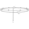 PROSILVER Cavigliera Donna a Doppio Cuore in Argento 925, Doppia Catena Regolabile Lettera C