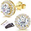 SLLAISS Moissanite Orecchini Argento 925 Brillante Punto Luce Diamante D Color VVS1 Taglio Cushion Halo Orecchino Argento Sterling Ipoallergenici Piccoli Lobo Brillantini Moissanite Quadrata 0.5ct