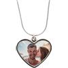 Ocadeau Collana con ciondolo a cuore stampato con una foto - Ciondolo a cuore in acciaio da personalizzare con una foto - Collana da personalizzare in argento