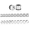 Vankula Kit di dilatazione lobo 10,5 mm -15 mm 0,5 mm Lobi Dilatare ear stretching set singolo flare plug tunnel orecchio in acciaio inox piercing estensione gioielli per donne uomini Argento
