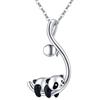 CHENGHONG Collana da donna con animali da ragazza, in argento 925, con ciondolo a forma di pietra di luna, per mamme, ragazze, donne e bambini, 45 cm, Argento sterling