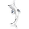 THOMAS SABO PE932-644-1 - Collana da donna con ciondolo a forma di delfino, in argento Sterling 925 annerito, dimensioni: 44 x 10 mm, H: ca. 44mm / B: ca. 10mm, Argento sterling, Zirconia cubica