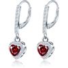 MICSAVI Orecchini Pendenti da Donna in Argento 925, Zircon rotondi/a forma di cuore/a forma di fiore/ovali/a goccia/quadrati, Orecchini Pietre Gioielli per Moglie Mamma Fidanzata